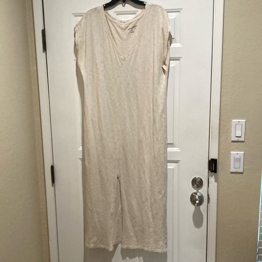 Universal Thread Cream Front Slit Maxi Dress - image 1